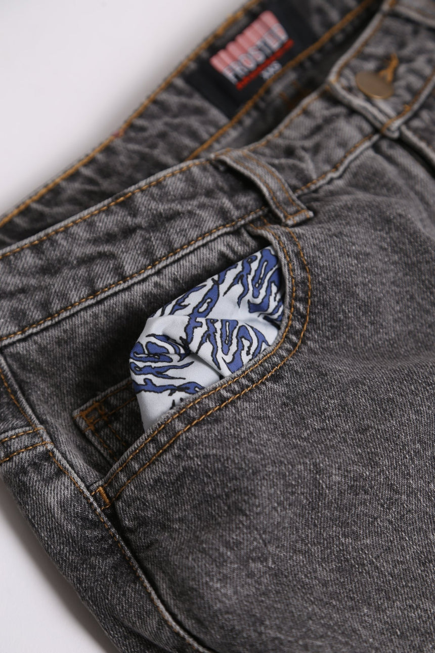 Frosted Classic Wavy Jeans Pants - Acid Grey - Spin Limit Boardshop