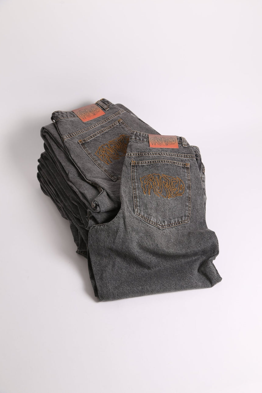 Frosted Classic Wavy Jeans Pants - Acid Grey - Spin Limit Boardshop