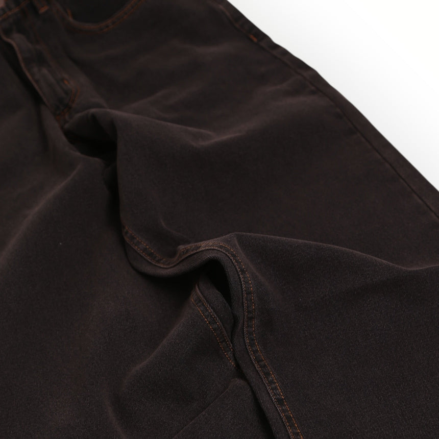 Frosted Classic Wavy Jeans Pants - Chocolate Brown - Spin Limit Boardshop