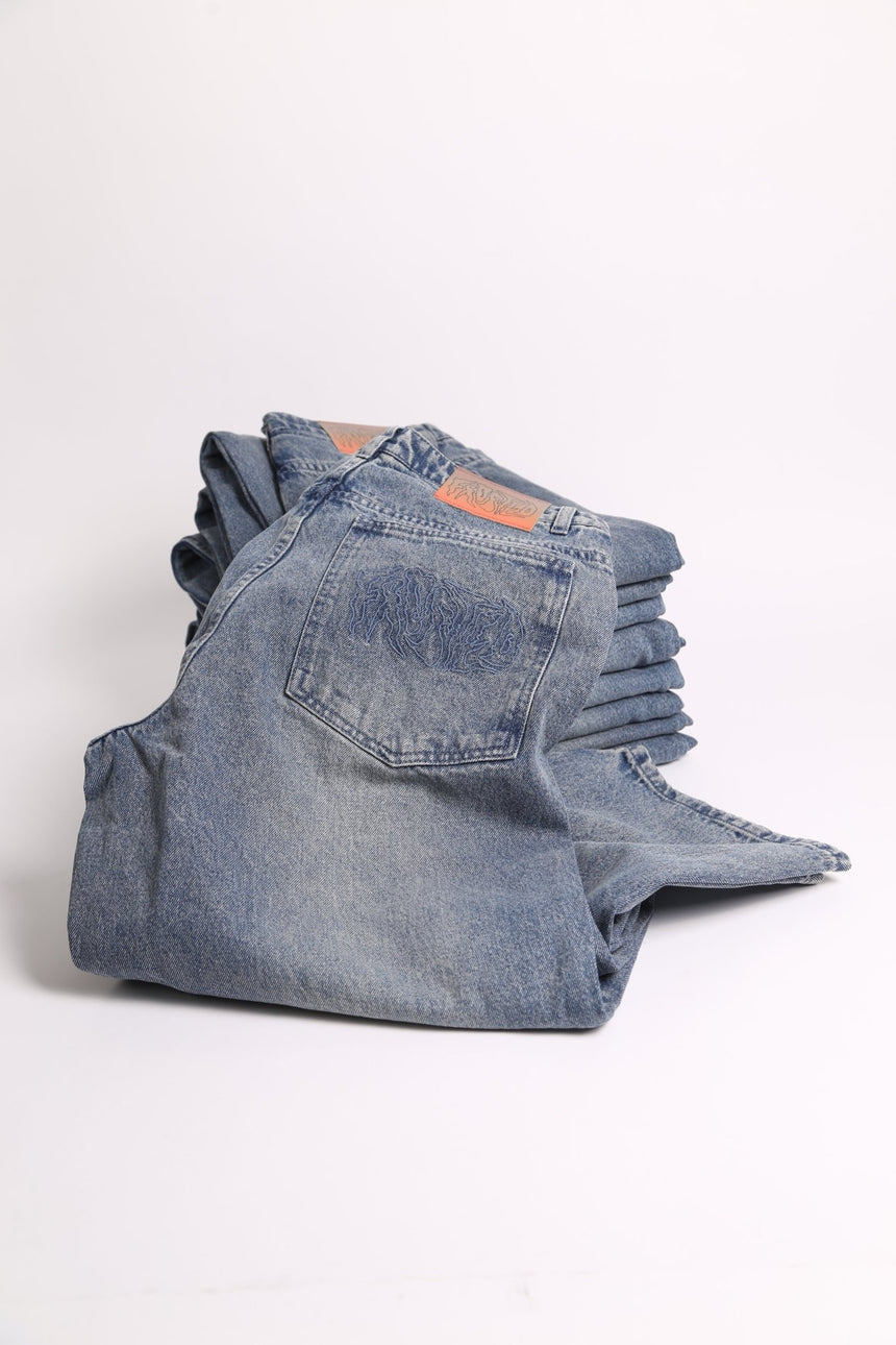 Frosted Classic Wavy Jeans Pants - Ol' Dirty Blue - Spin Limit Boardshop