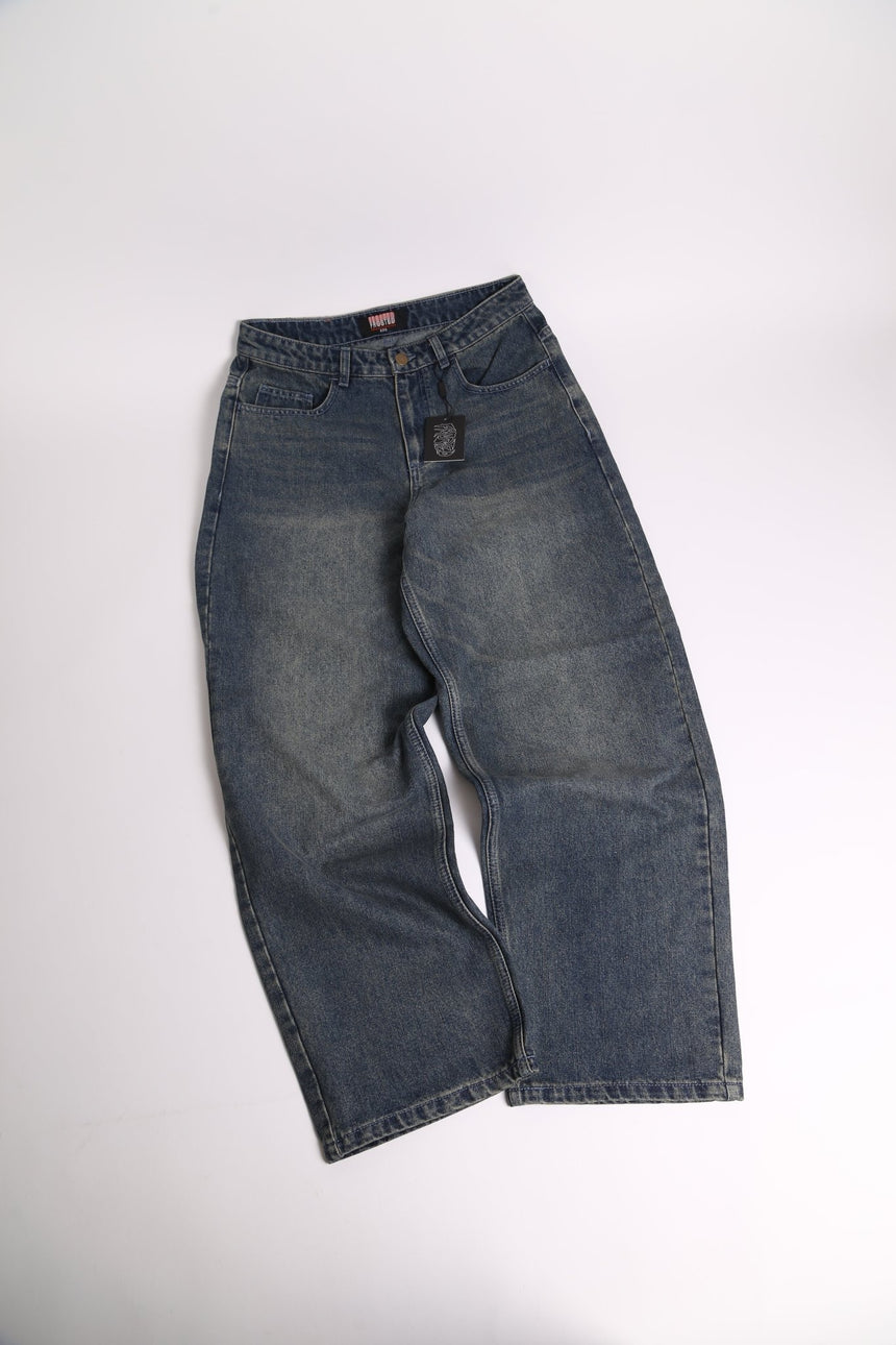 Frosted Classic Wavy Jeans Pants - Vintage Mid Blue - Spin Limit Boardshop