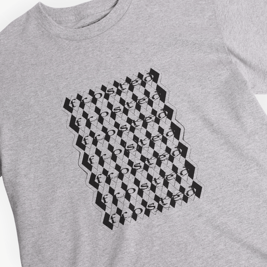 Frosted Diamond Graphic Tee - Heather Grey - Spin Limit Boardshop