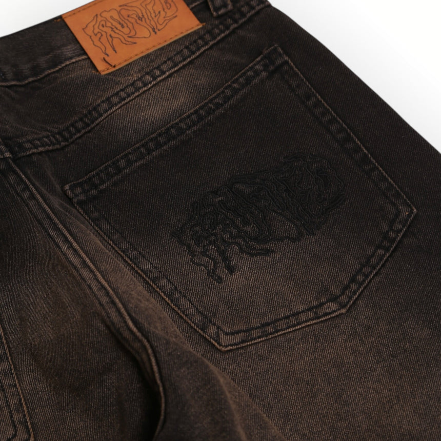 Frosted Wavy Jorts - Chocolate Brown - Spin Limit Boardshop