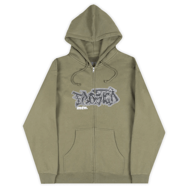 Frosted x MTN Throwy Zip Hood - Olive - Spin Limit Boardshop