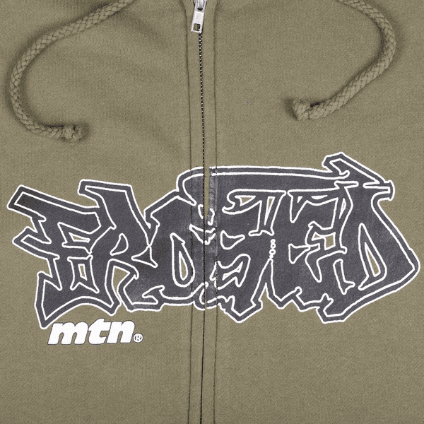 Frosted x MTN Throwy Zip Hood - Olive - Spin Limit Boardshop