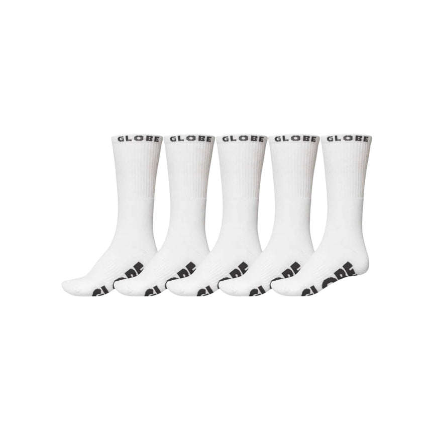 Globe Whiteout Sock 5 Pack - white - Spin Limit Boardshop