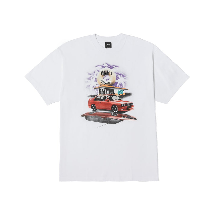 Huf Drive Thru Tee - White - Spin Limit Boardshop