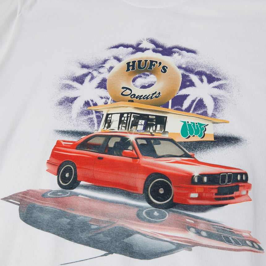 Huf Drive Thru Tee - White - Spin Limit Boardshop