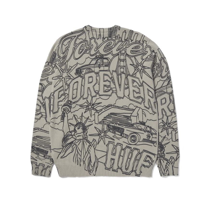 Huf Forever Sweater Crew - Putty - Spin Limit Boardshop