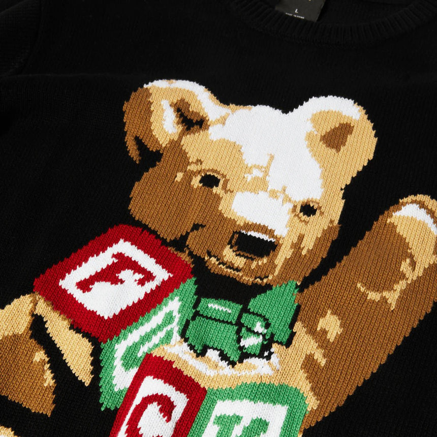 Huf Gift Bear Intarsia Sweater - Black - Spin Limit Boardshop