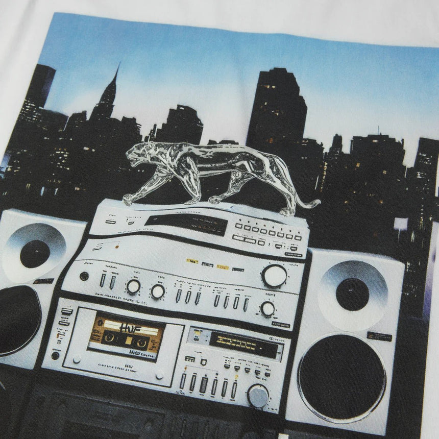Huf Midnight Radio Tee - White - Spin Limit Boardshop