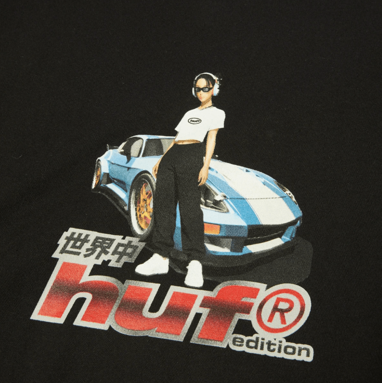 Huf Midnight Tee - Black - Spin Limit Boardshop