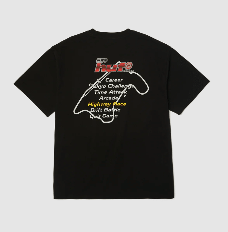 Huf Midnight Tee - Black - Spin Limit Boardshop
