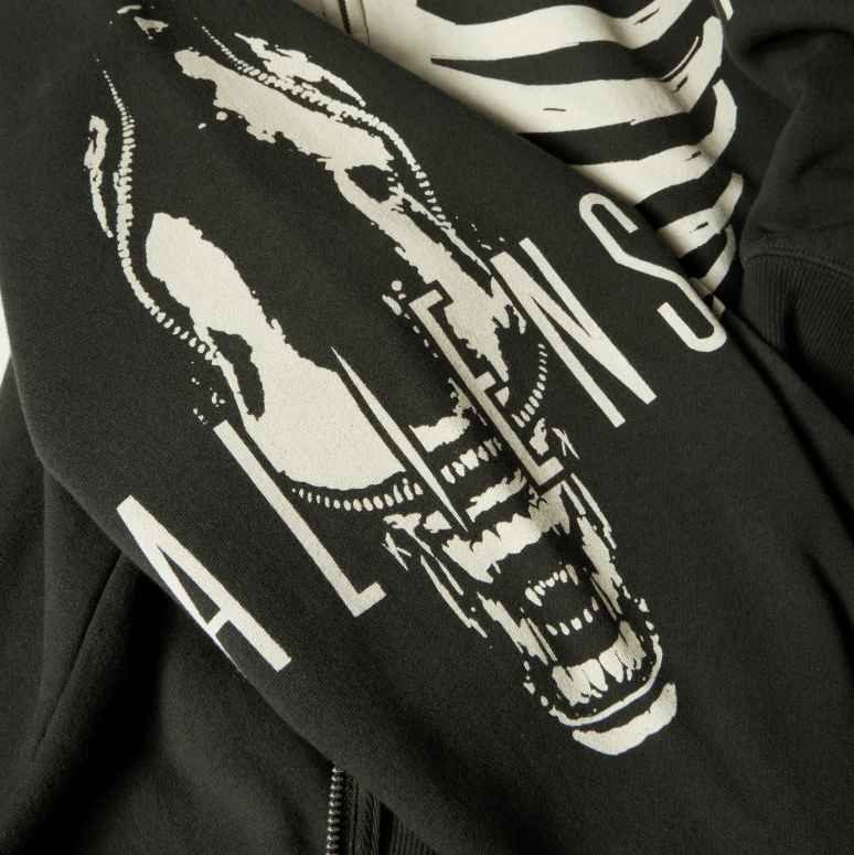 Huf x Alien Facehugger Zip Hoodie - Vintage Black - Spin Limit Boardshop