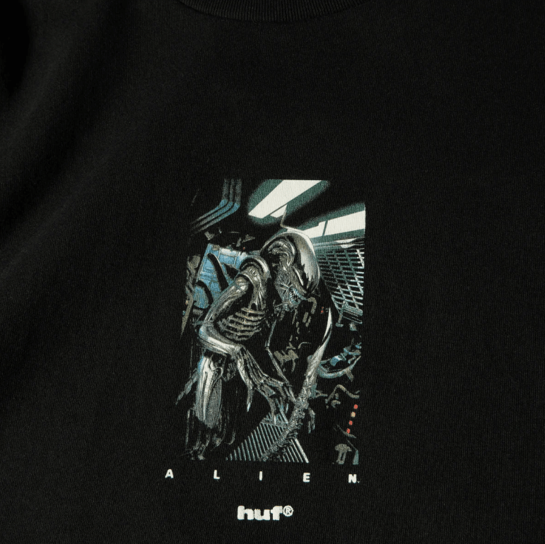 Huf x Alien Scream Tee - Black - Spin Limit Boardshop