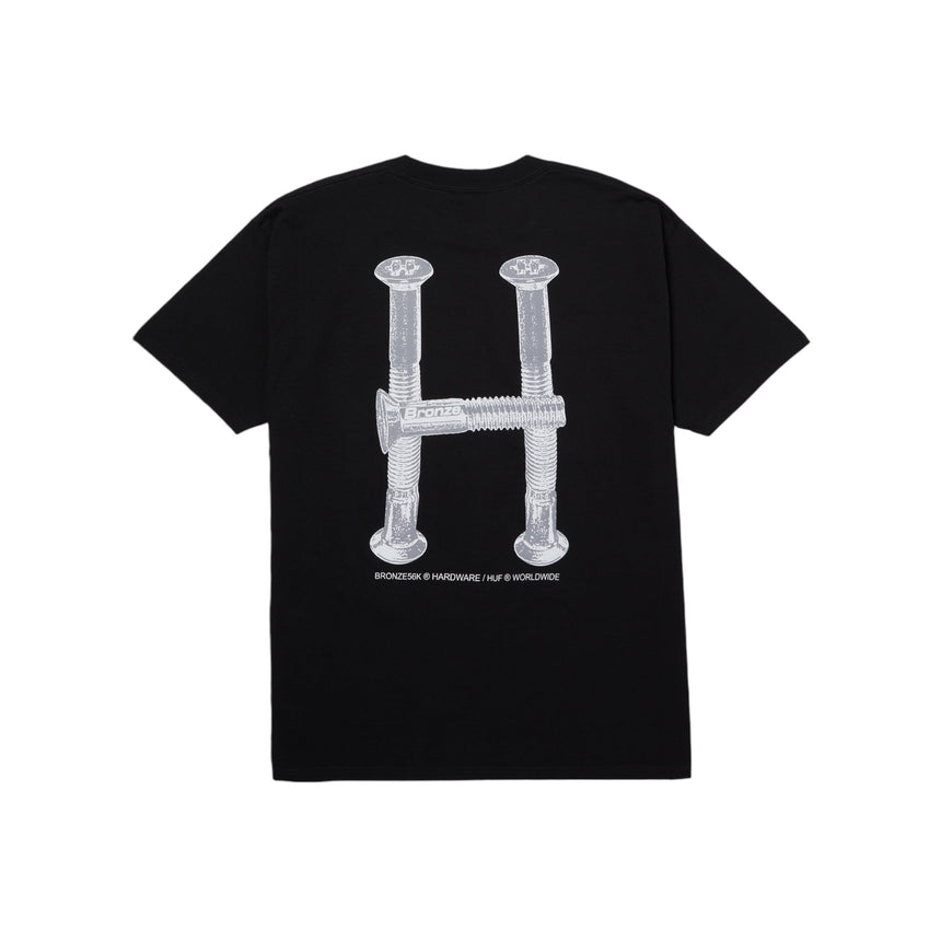 Huf X Bronze 56K Bolts Tee - Black - Spin Limit Boardshop