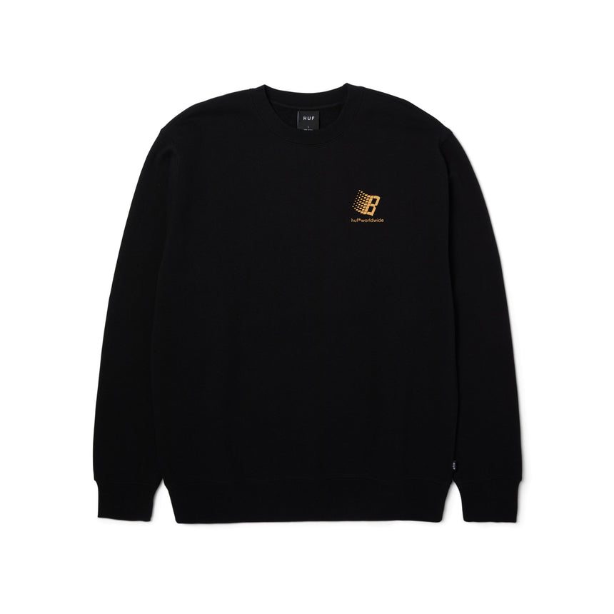 Huf x Bronze 56K Crewneck - Black - Spin Limit Boardshop