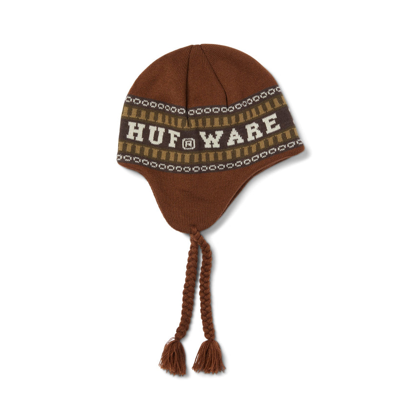 Huf x Bronze Flap Beanie - Brown - Spin Limit Boardshop