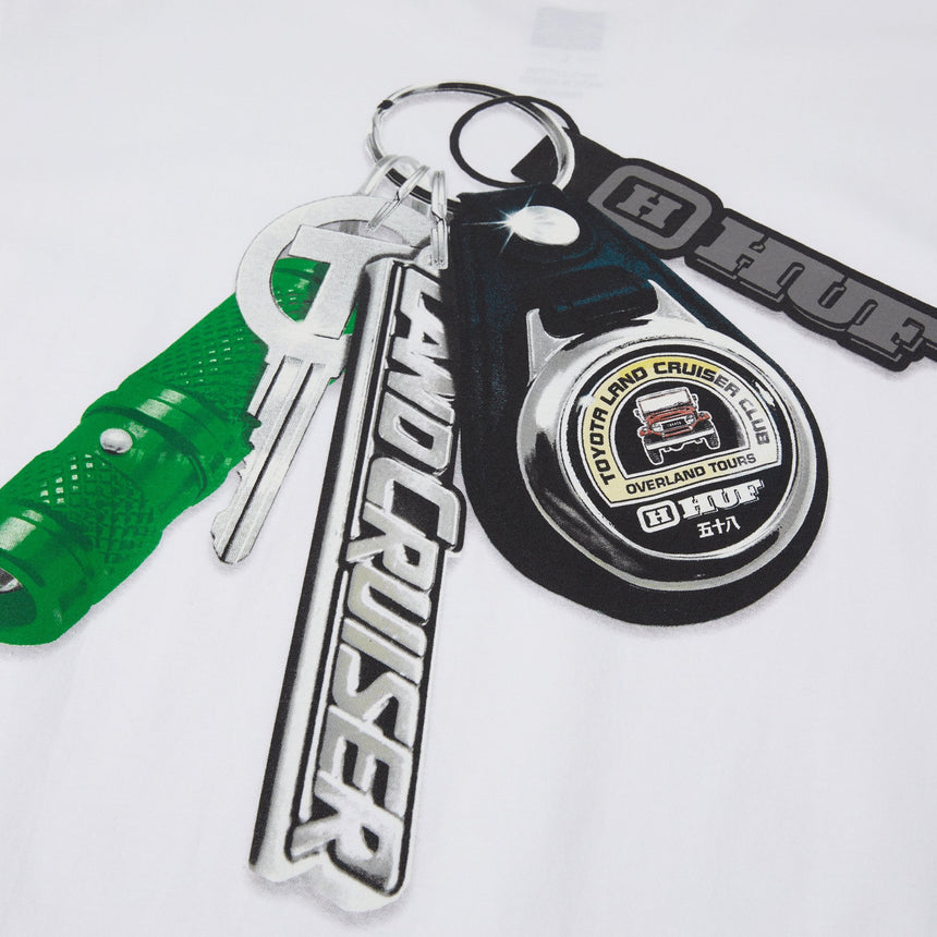 Huf x Land Cruiser Shine Keychain Tee - White - Spin Limit Boardshop