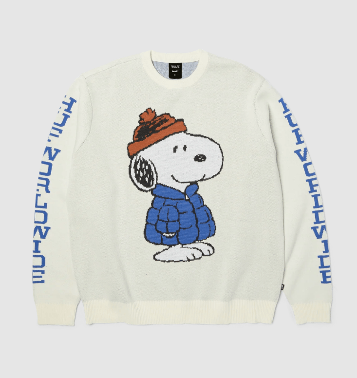 Huf x Snoopy Puffer Sweater - Bleach - Spin Limit Boardshop