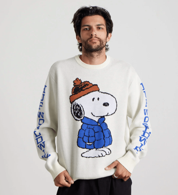 Huf x Snoopy Puffer Sweater - Bleach - Spin Limit Boardshop
