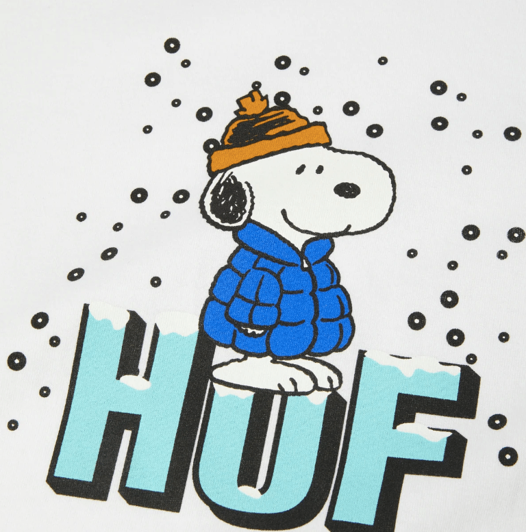 Huf x Snoopy Puffer Tee - White - Spin Limit Boardshop