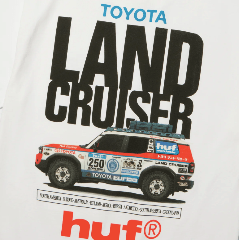 Huf x Toyota Land Cruiser Rally Tee - White - Spin Limit Boardshop