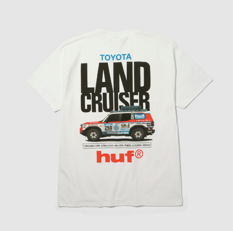 Huf x Toyota Land Cruiser Rally Tee - White - Spin Limit Boardshop