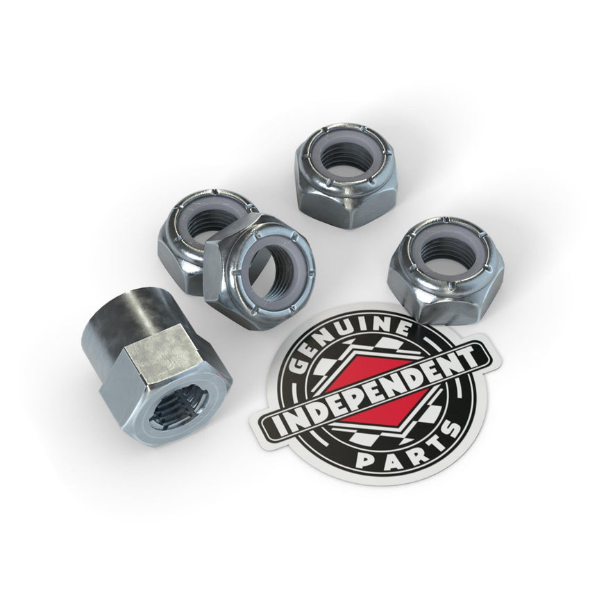 Independent Axle Nuts 4 Packs + 1 Pilot Rethreaders - Spin Limit Boardshop
