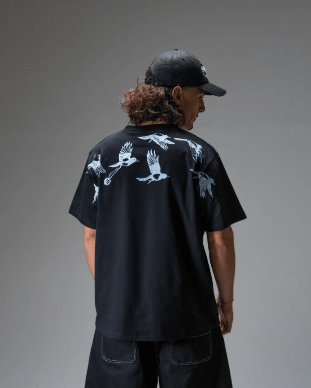Jacker D.Birds Cooper Tee - Black - Spin Limit Boardshop