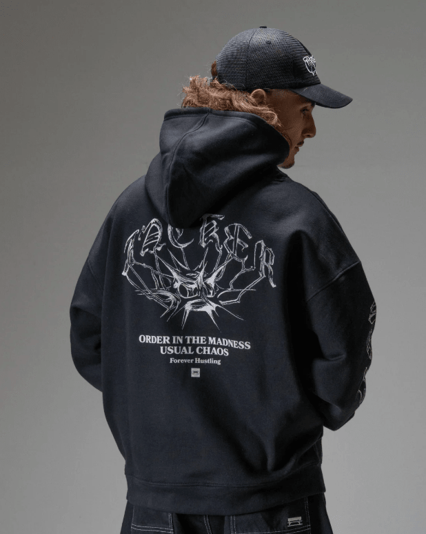 Jacker N 1890 Hood - Black - Spin Limit Boardshop