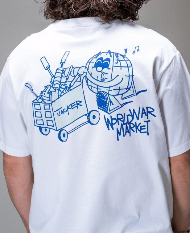 Jacker World War Market Tee - White - Spin Limit Boardshop