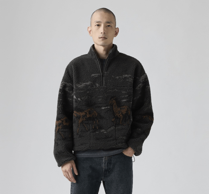 Levi's Idyllwild Sherpa Popover Running Horses - Dark Phantom - Spin Limit Boardshop