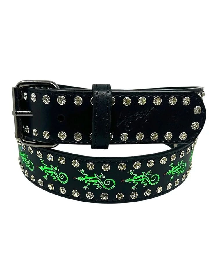Loosey Loves You Gecko Rhinestone Belt - Spin Limit Boardshop