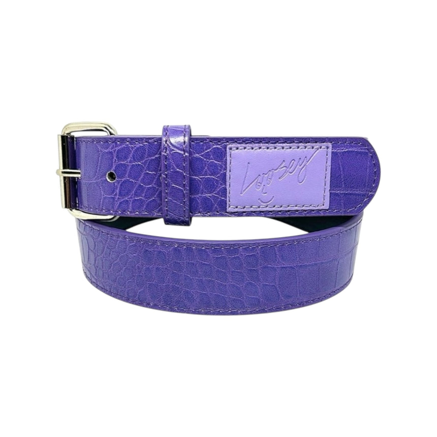 Loosey Loves You Purple Croc Skin Belt - Spin Limit Boardshop