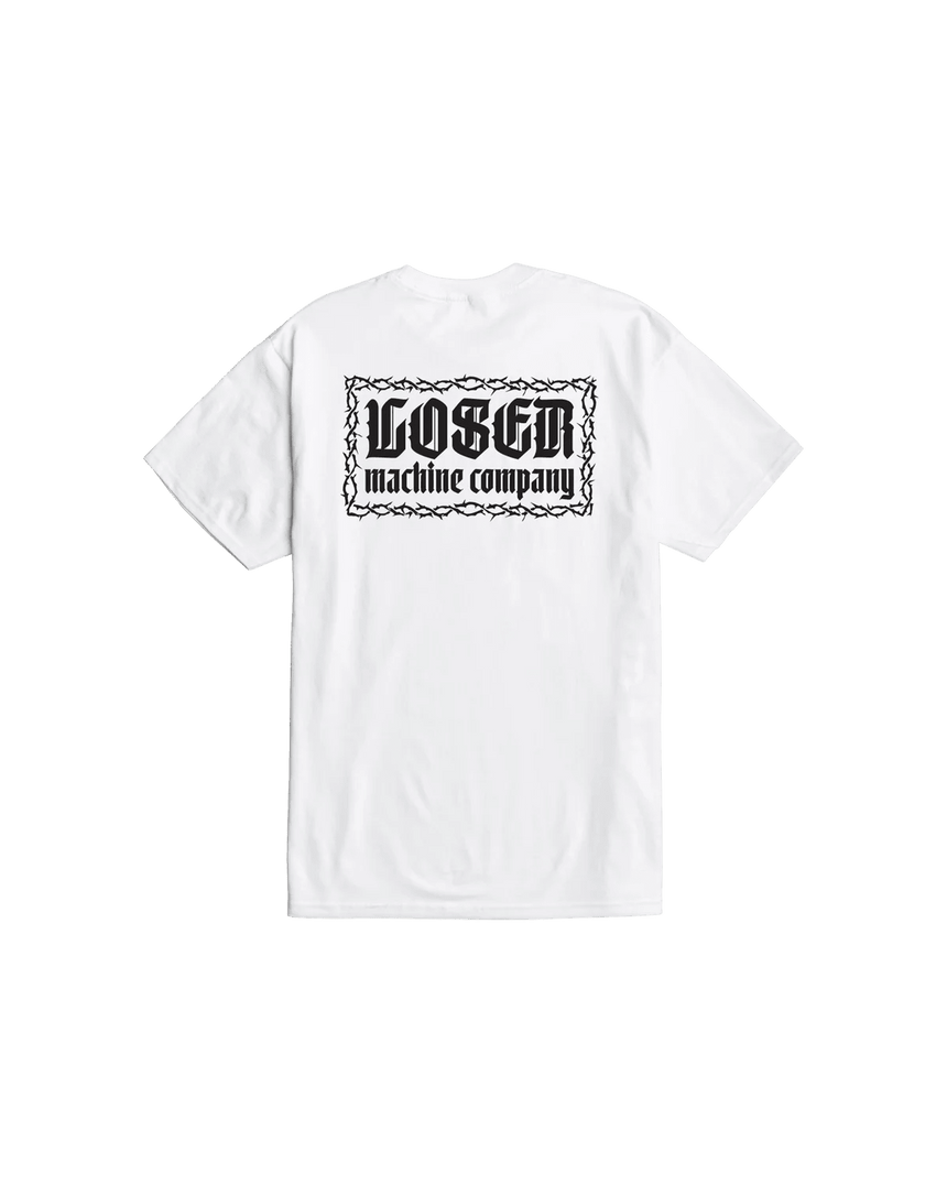 Loser Machine Displeasure Tee - White - Spin Limit Boardshop