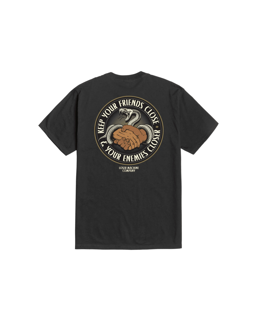Loser Machine Friends & Enemies Tee - Black - Spin Limit Boardshop