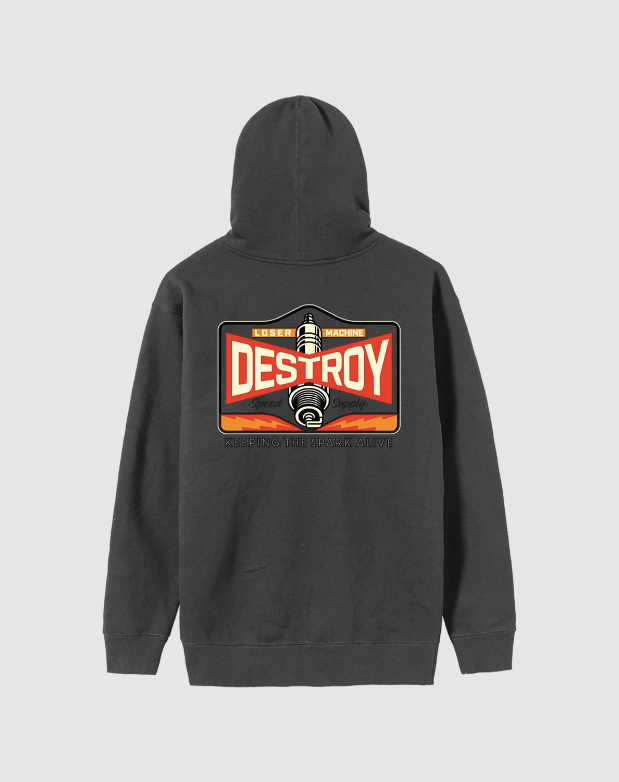 Loser Machine Hot Spark Po Hood - Asphalt - Spin Limit Boardshop