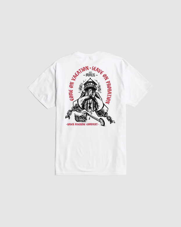 Loser Machine The Slammer Tee - White - Spin Limit Boardshop