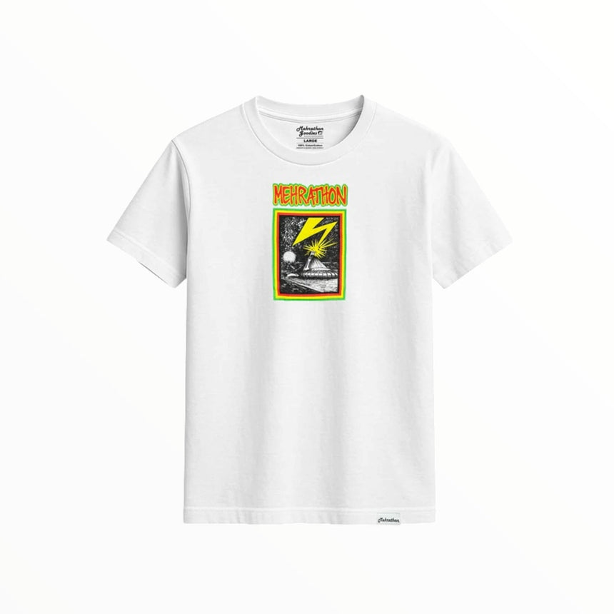 Mehrathon Banned In MTL Tee - White - Spin Limit Boardshop