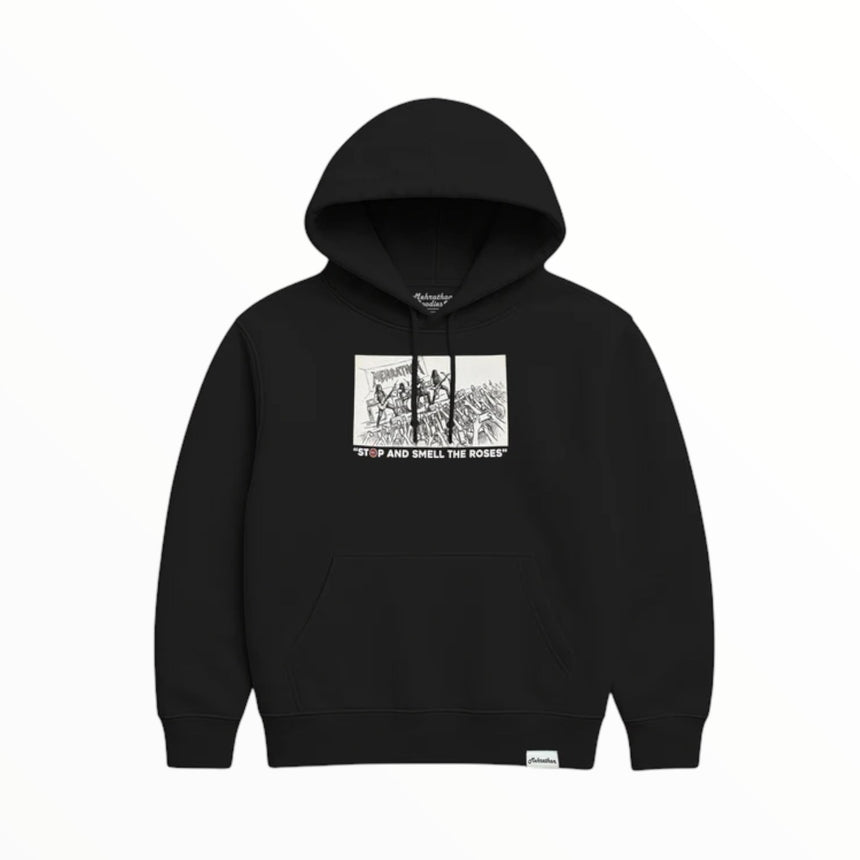 Mehrathon Smell The Roses Midwieght Hood - Black - Spin Limit Boardshop