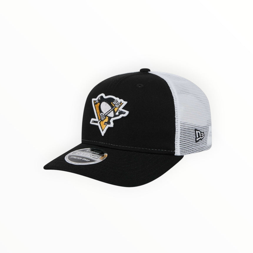 New Era NHL Pittsburgh Penguin 970 Stretch Snap Trucker - Black White - Spin Limit Boardshop