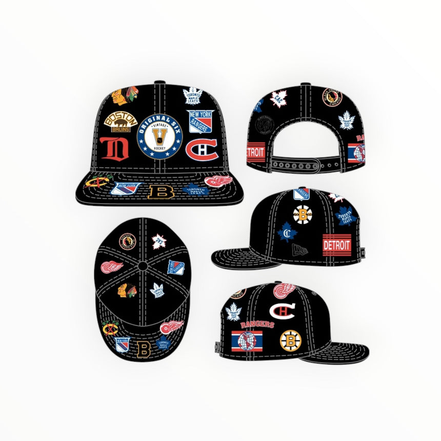 New Era NHL Vintage Original Six 9Fifty Snapback - Black - Spin Limit Boardshop