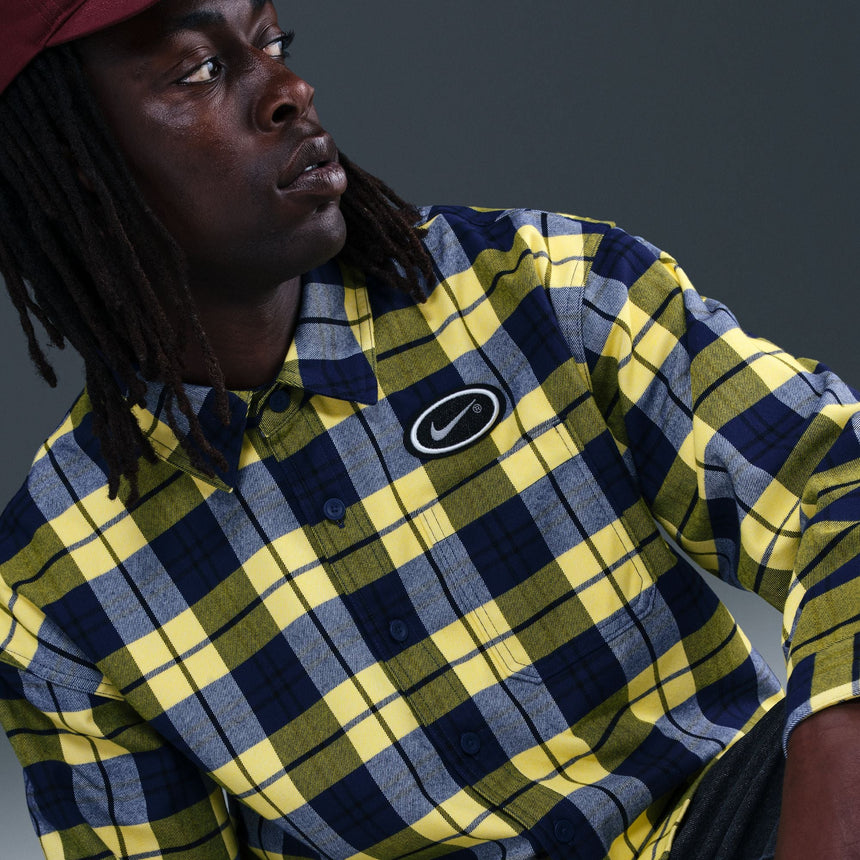 Nike SB Koston Flannel Bottom Up - Navy Yellow - Spin Limit Boardshop
