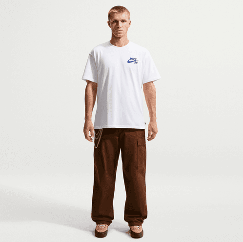 Nike SB Skate Logo Tee - White Dark Blue - Spin Limit Boardshop