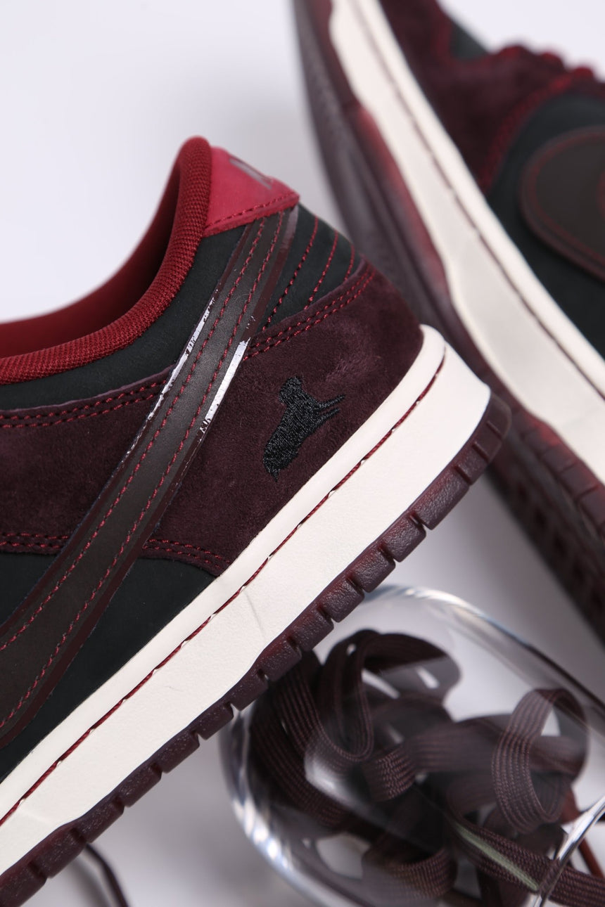 Nike SB x Riot Skateshop Dunk Low QS - Mahogany Dark Beetroot - Spin Limit Boardshop