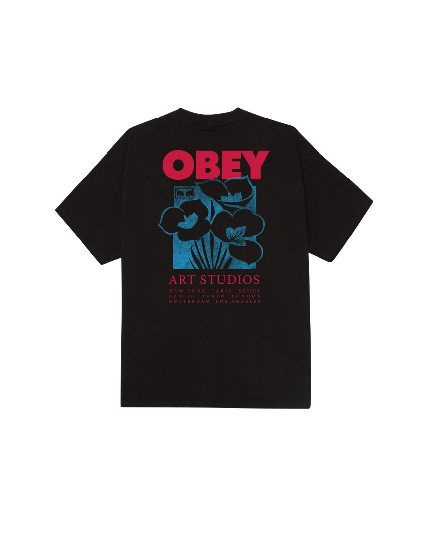 Obey Art Studio Flowers Tee - Black - Spin Limit Boardshop