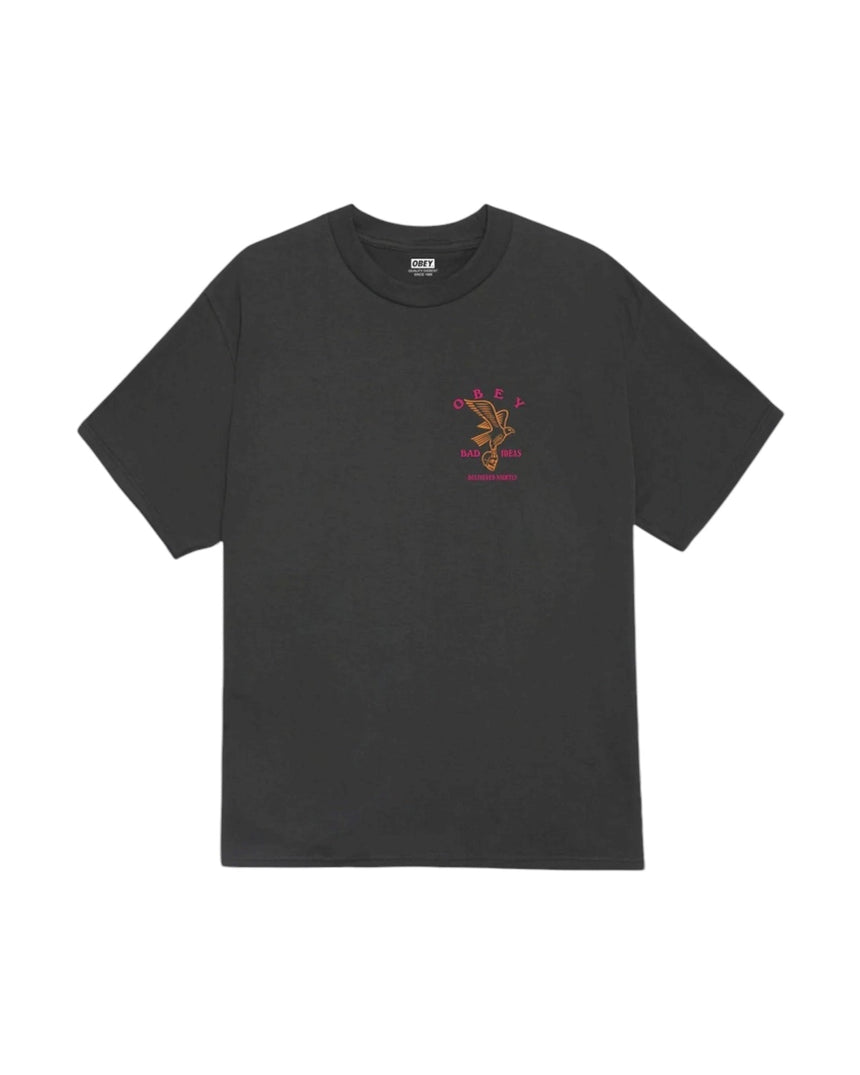 Obey Bad Ideas Eagles Tee - Vintage Black - Spin Limit Boardshop