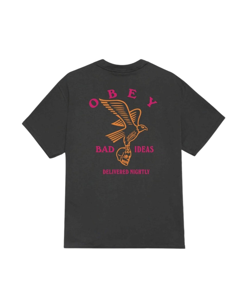 Obey Bad Ideas Eagles Tee - Vintage Black - Spin Limit Boardshop