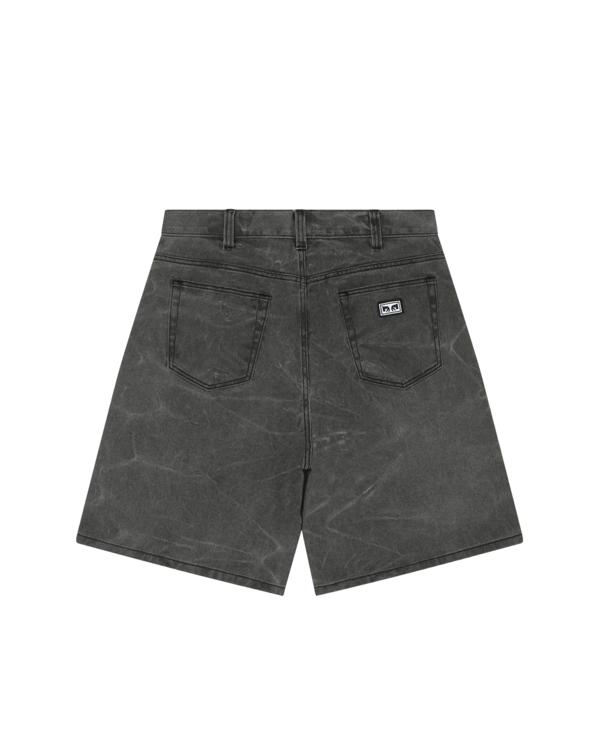 Obey Bigwig Baggy Denim Short - Wrinkle Black - Spin Limit Boardshop